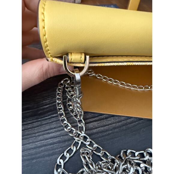 Michael Kors Yellow Signature Coated Canvas and Leather Envelope Flap Clutch Bag - Picture 4 of 6